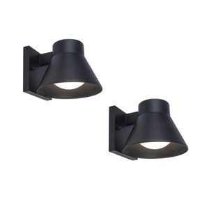2-Pack Project Source 4.76-in Black Dark Sky Outdoor LED Wall Light
